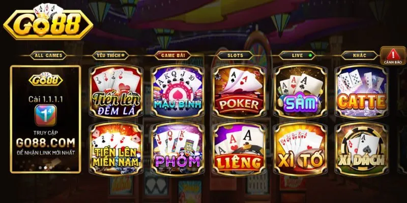 Những sản phẩm game bài Go88 hay được nhiều người chơi nhất